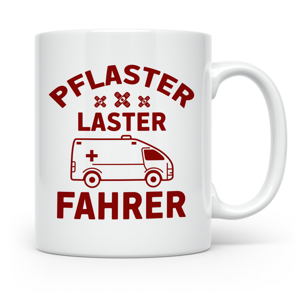 Pflasterlaster Fahrer Tasse - Ambulanz, Sanitäter Geschenkidee für Notfallsanitäter & Rettungsdienst Helden - Geschenk zum Examen