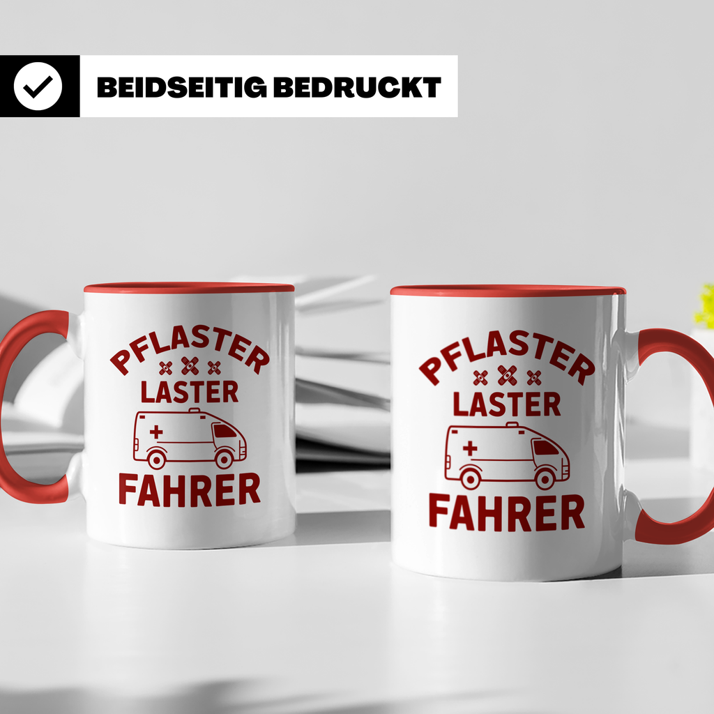 Pflasterlaster Fahrer Tasse - Ambulanz, Sanitäter Geschenkidee für Notfallsanitäter & Rettungsdienst Helden - Geschenk zum Examen