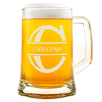 Personalisiertes Bierkrug mit Monogramm – Elegantes Geschenk für Männer, Monogramm C Bierkrug für coole Arbeitskollegen, Ideal für Geburtstagsgeschenke