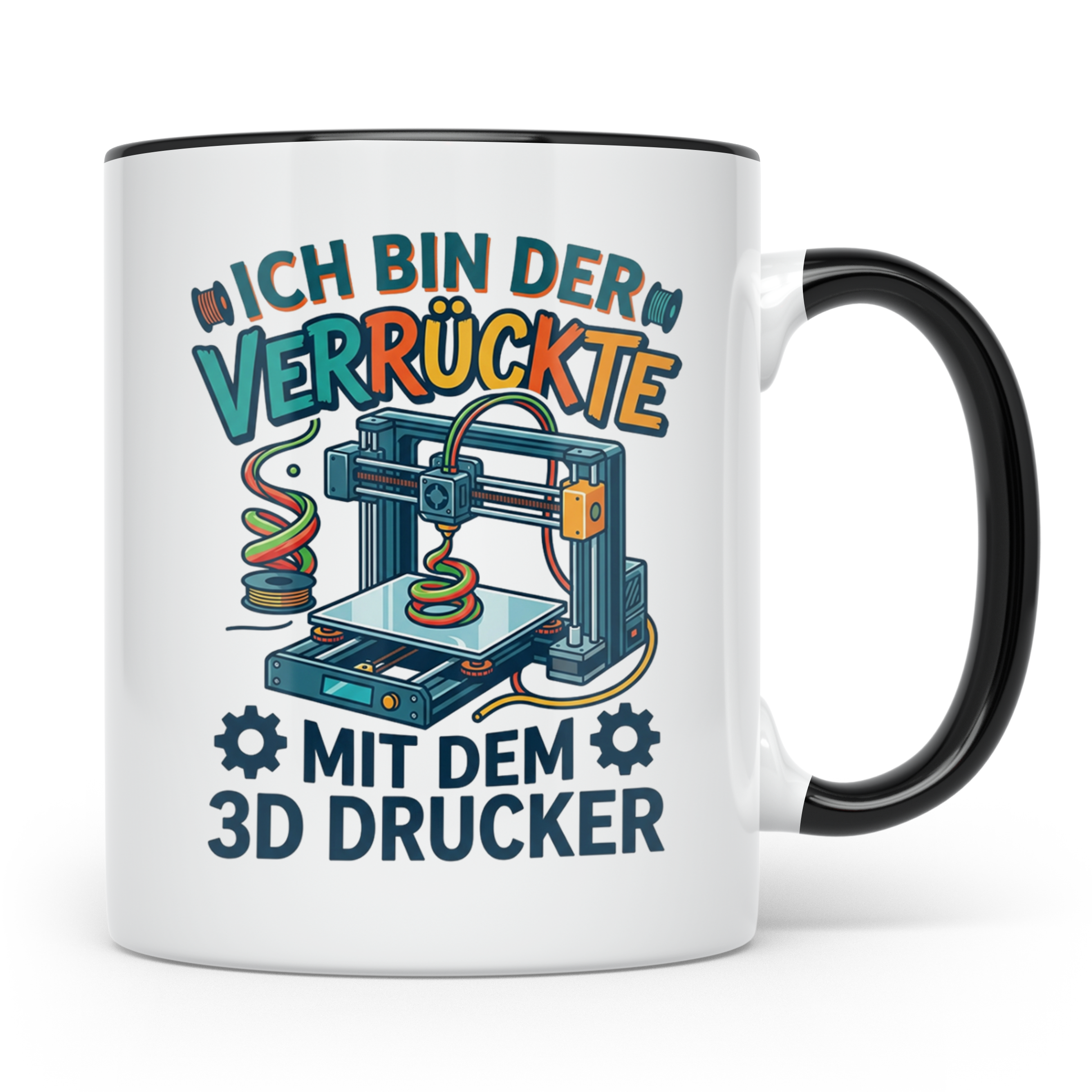 3D Drucker Tasse Ich bin der Verrückte mit dem 3D Drucker Sp – Schwarz [farbe:schwarz]