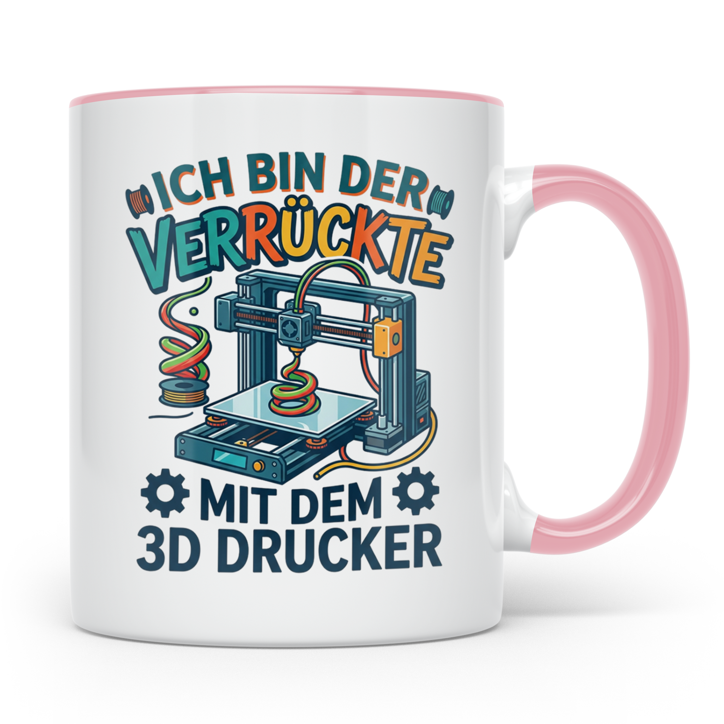 3D Drucker Tasse Ich bin der Verrückte mit dem 3D Drucker Sp – Rosa [farbe:rosa]