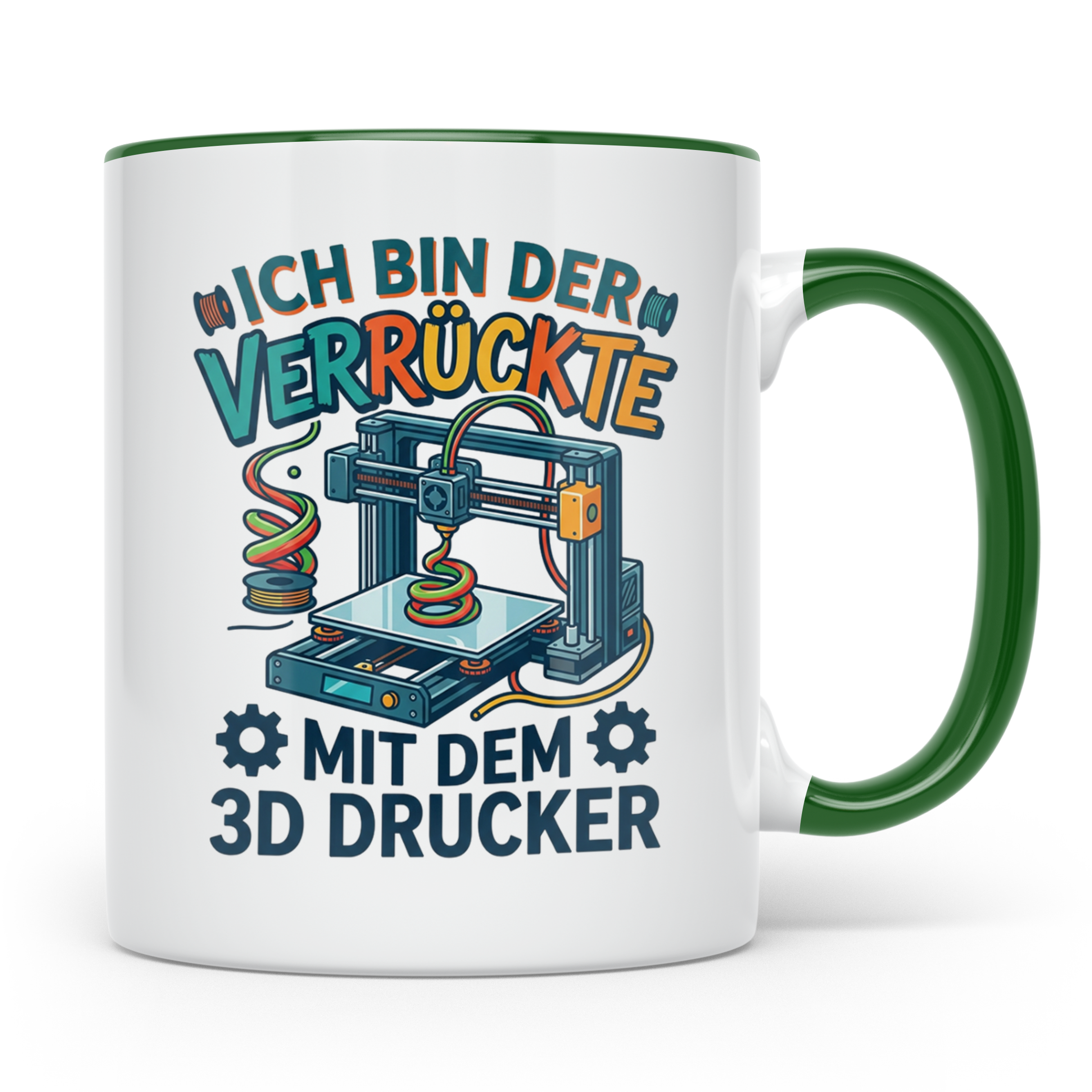 3D Drucker Tasse Ich bin der Verrückte mit dem 3D Drucker Sp – Grün [farbe:grün]