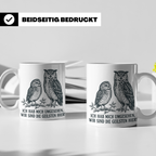 Eulen Tasse mit Spruch 'Wir sind die Geilsten hier', lustige – Weiß [farbe:weiß]