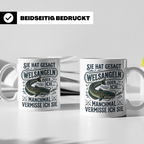 Welsangeln Tasse mit Spruch | Lustiges Angler Geschenk für F – Weiß [farbe:weiß]