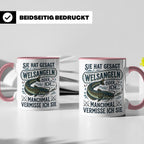 Welsangeln Tasse mit Spruch | Lustiges Angler Geschenk für F – Rosa [farbe:rosa]