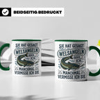 Welsangeln Tasse mit Spruch | Lustiges Angler Geschenk für F – Grün [farbe:grün]