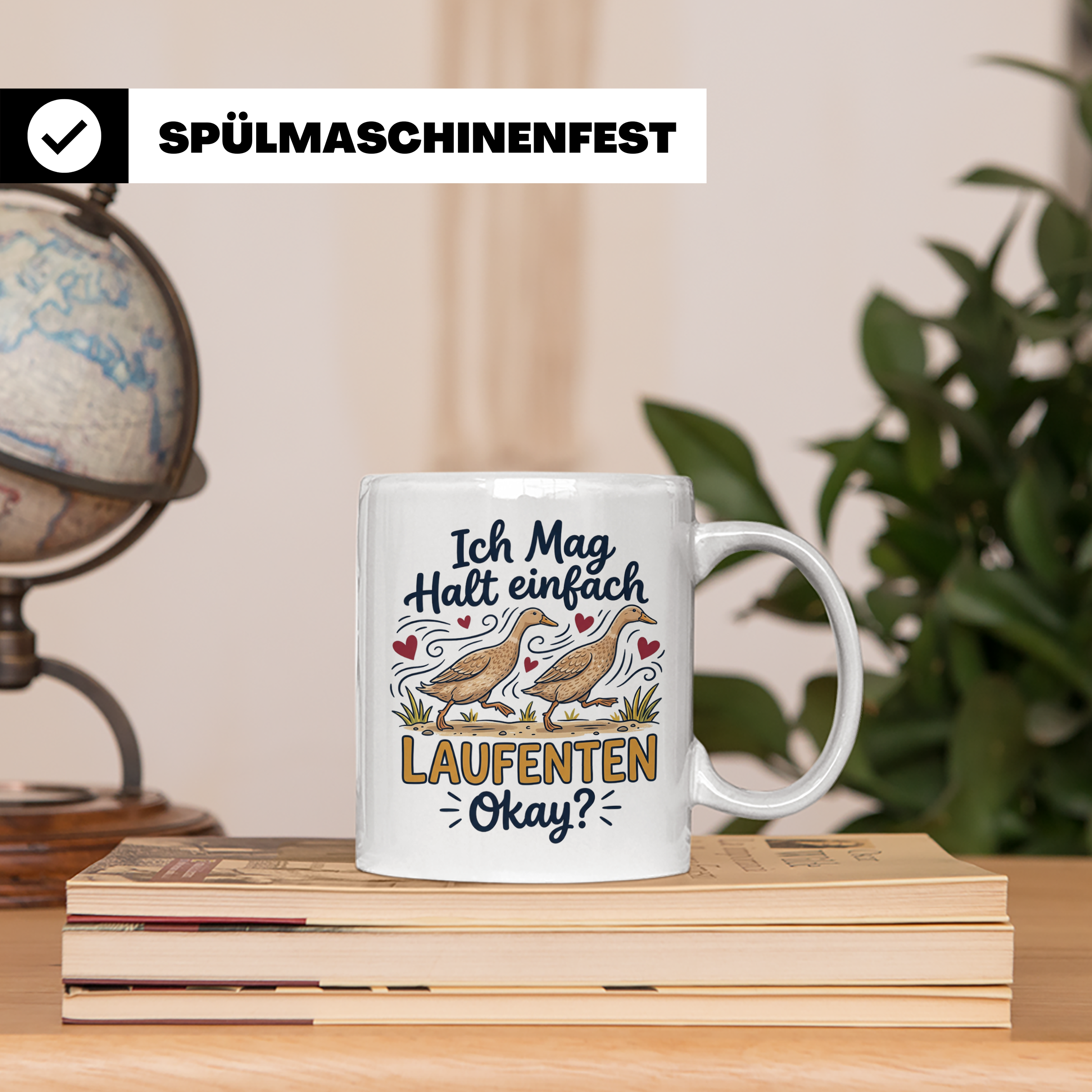 Laufenten Tasse mit Spruch Ich mag halt einfach Laufenten Ok – Weiß [farbe:weiß]
