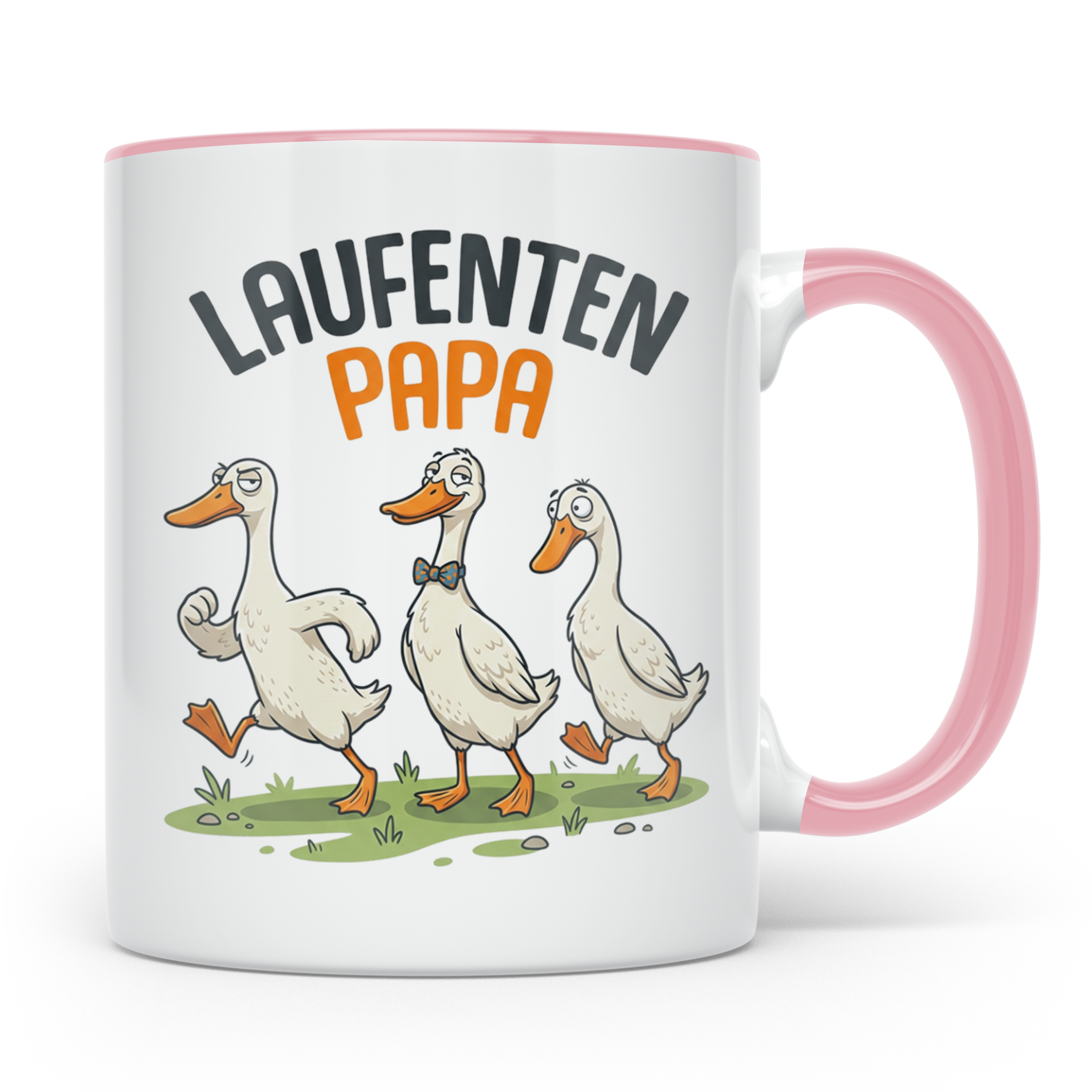 Laufenten Papa Tasse für Gärtner & Entenhalter, lustiges Ind – Rosa [farbe:rosa]