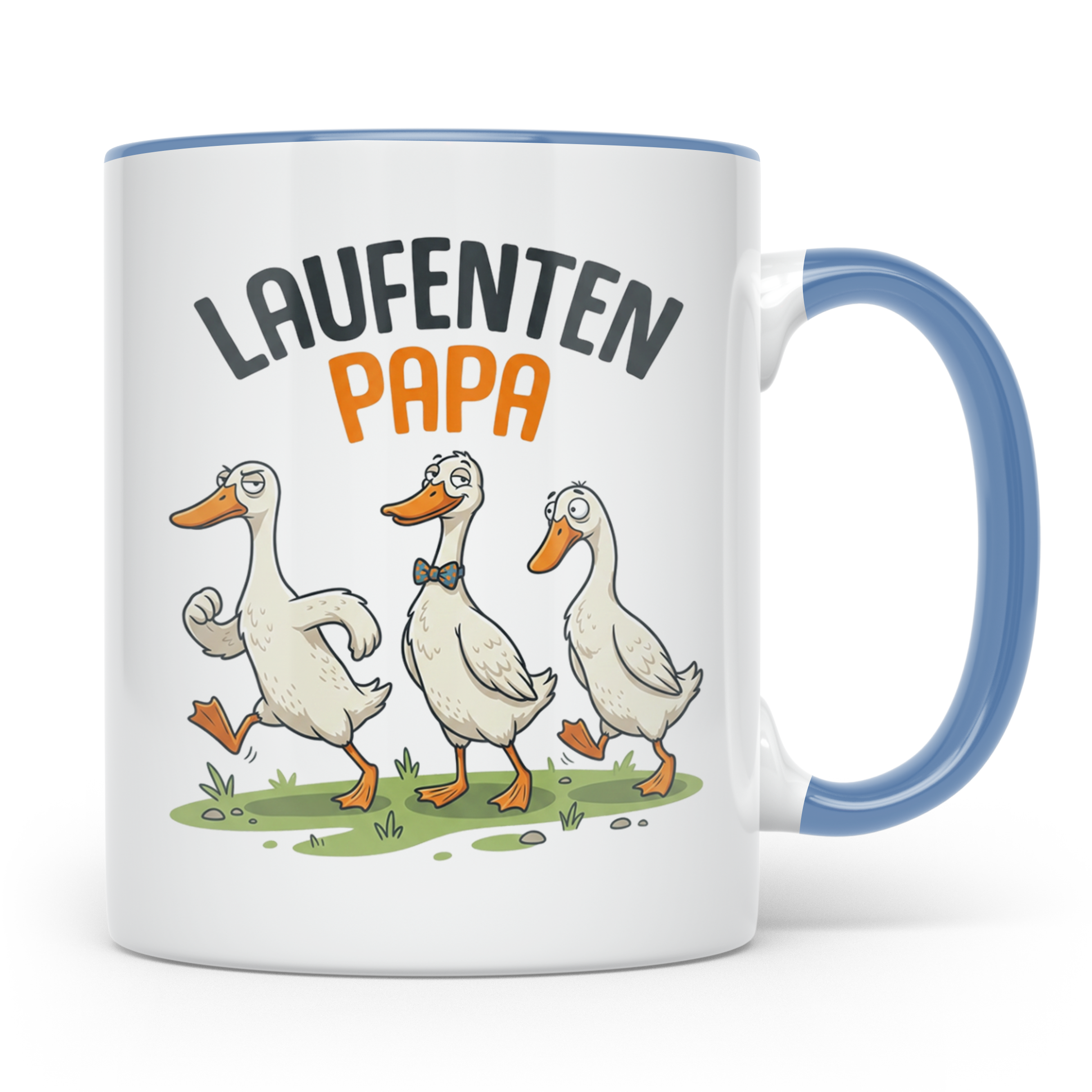 Laufenten Papa Tasse für Gärtner & Entenhalter, lustiges Ind – Blau [farbe:blau]