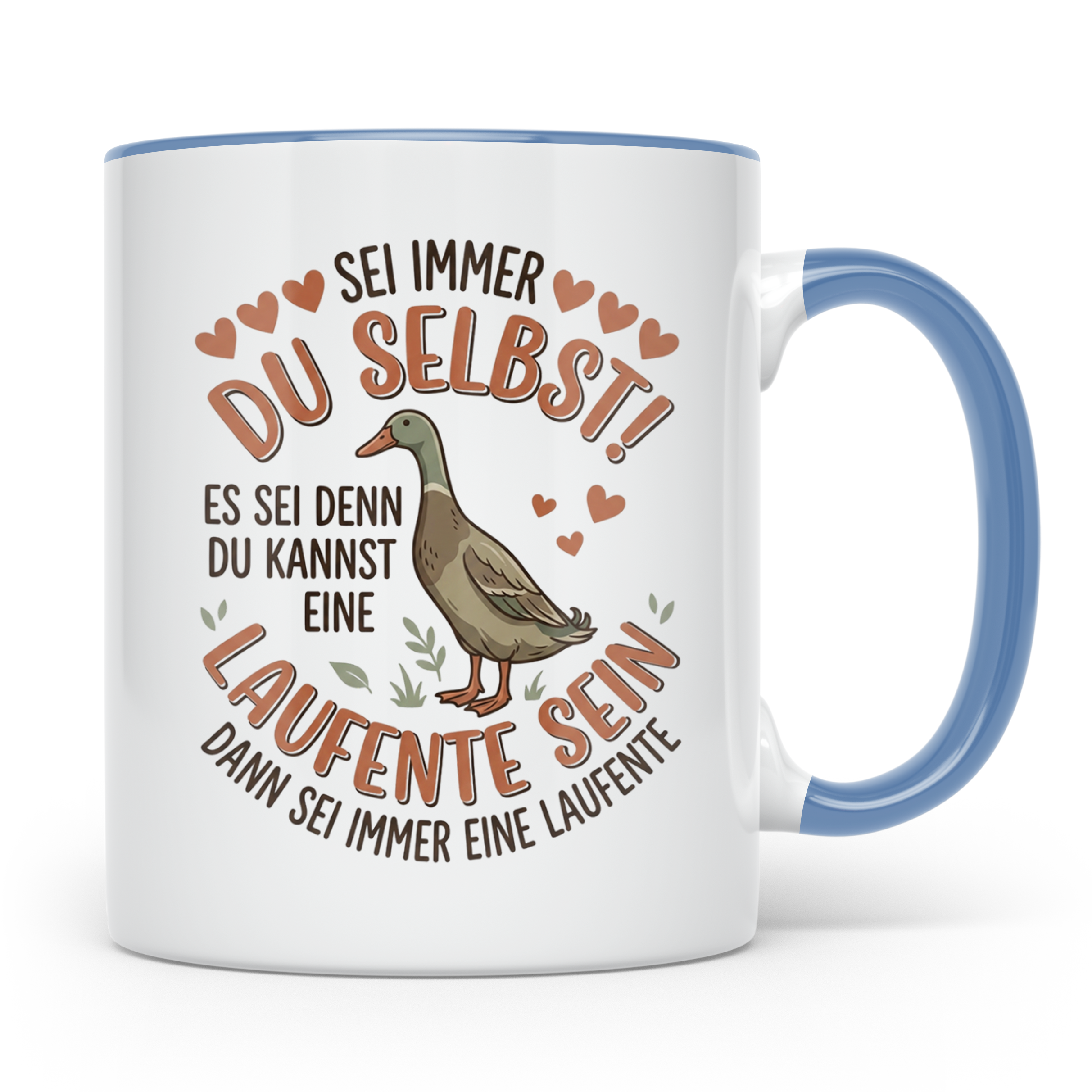 Laufente Tasse mit Spruch Sei immer du selbst | Geschenk für – Blau [farbe:blau]