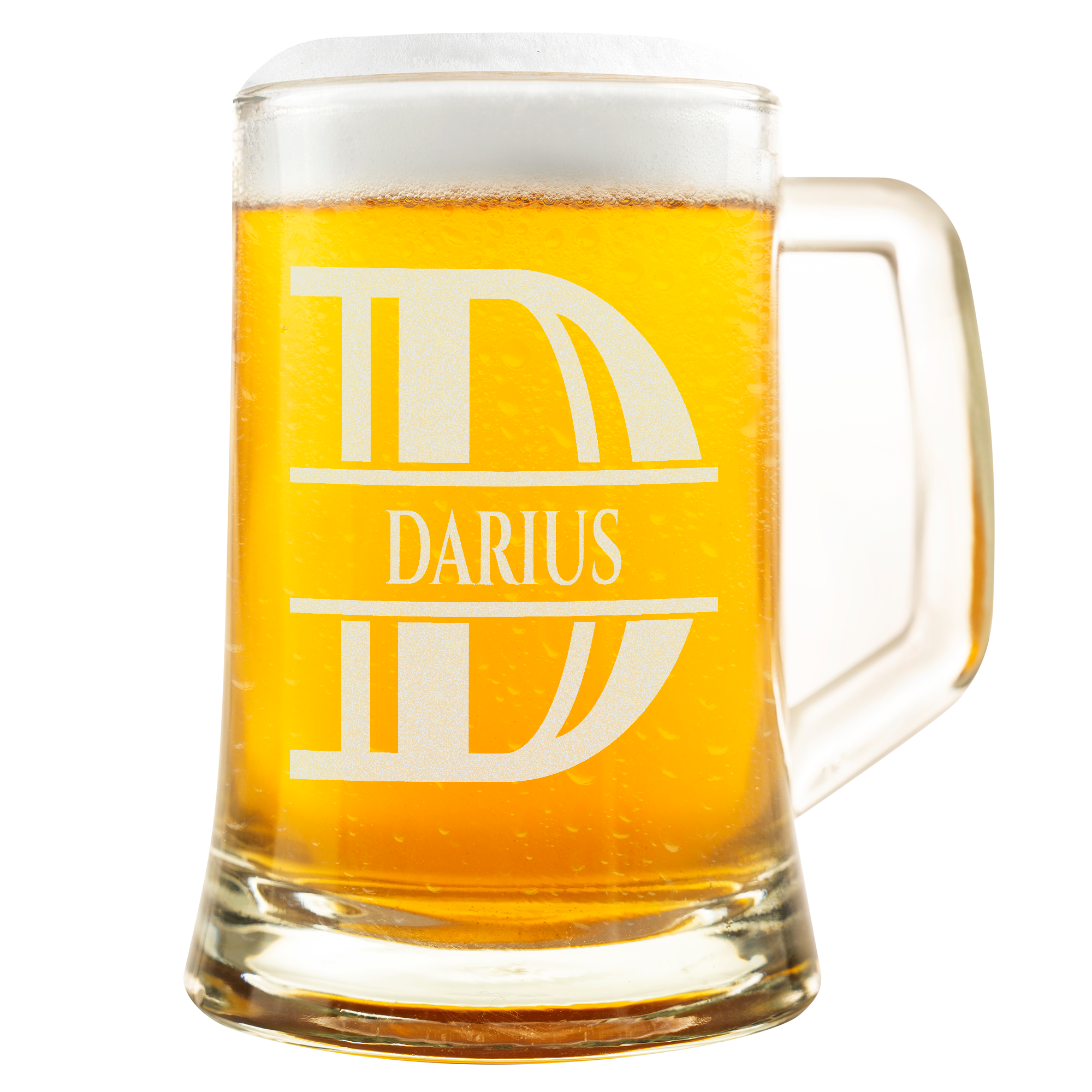 Personalisiertes Bierkrug mit Monogramm – Elegantes Geschenk für Männer, Monogramm D Bierkrug für den Besten Kumpel, Ideal für Geburtstagsgeschenke