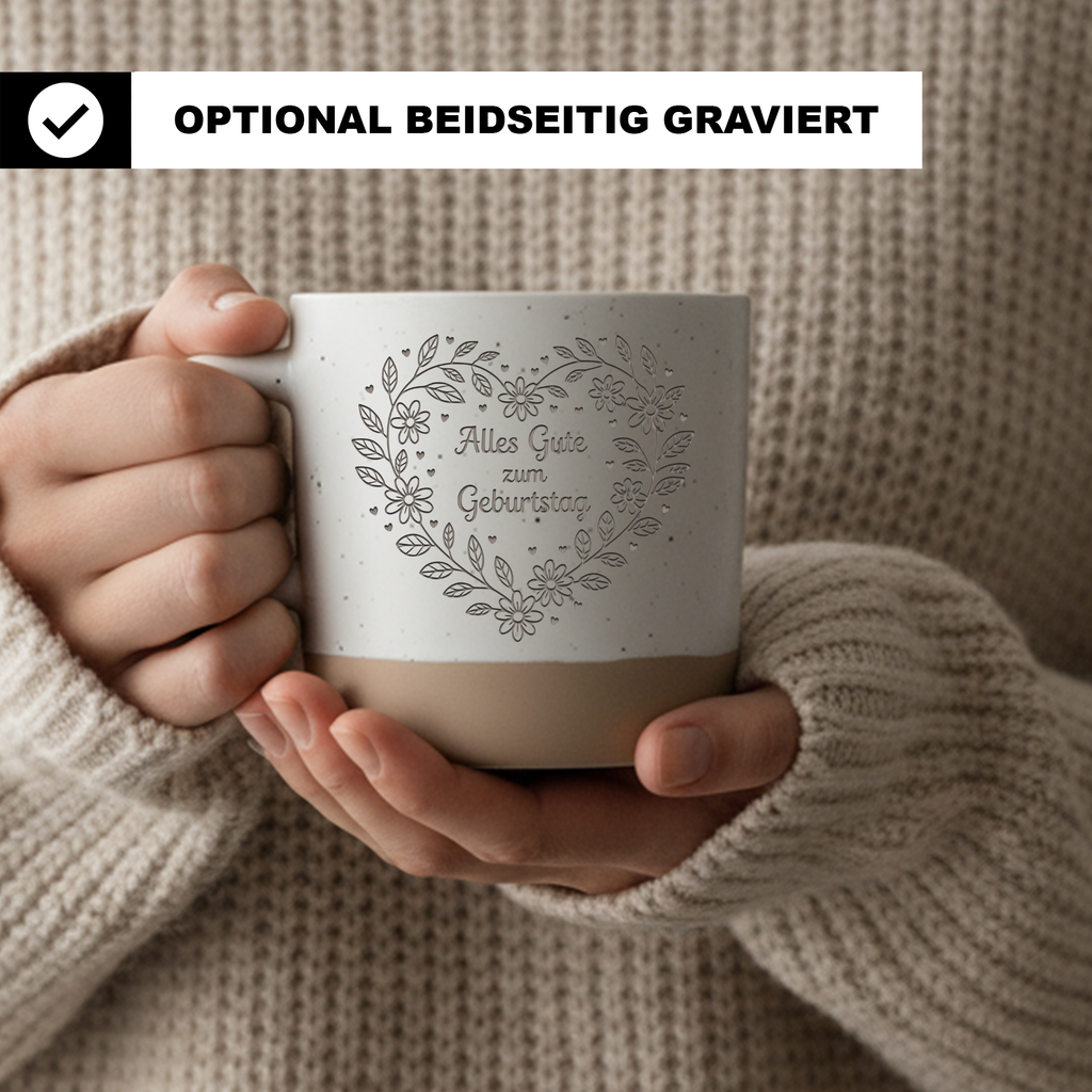 lles Gute zum Geburtstag Tasse Geschenk Geburtstagstasse Frauen Männer Freundin Mama Papa Herz Blumenkranz Kaffeetasse Geburtstagsgeschenk