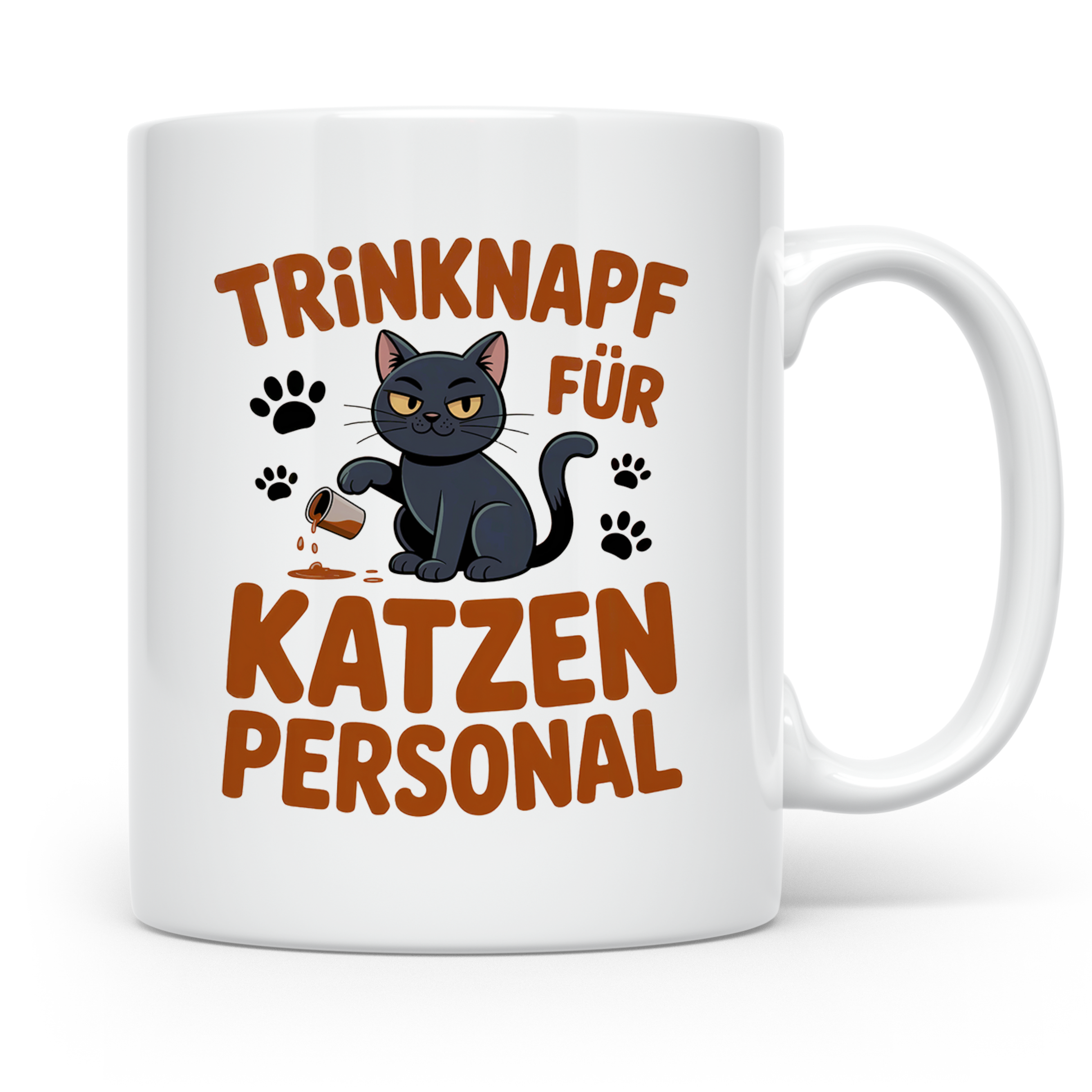Kaffeetasse Trinknapf für Katzenpersonal - Geschenkidee für Katzenliebhaber, Katzenbesitzer, Katzeneltern, lustiges Katzen Motiv