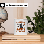Kaffeetasse Trinknapf für Katzenpersonal - Geschenkidee für Katzenliebhaber, Katzenbesitzer, Katzeneltern, lustiges Katzen Motiv