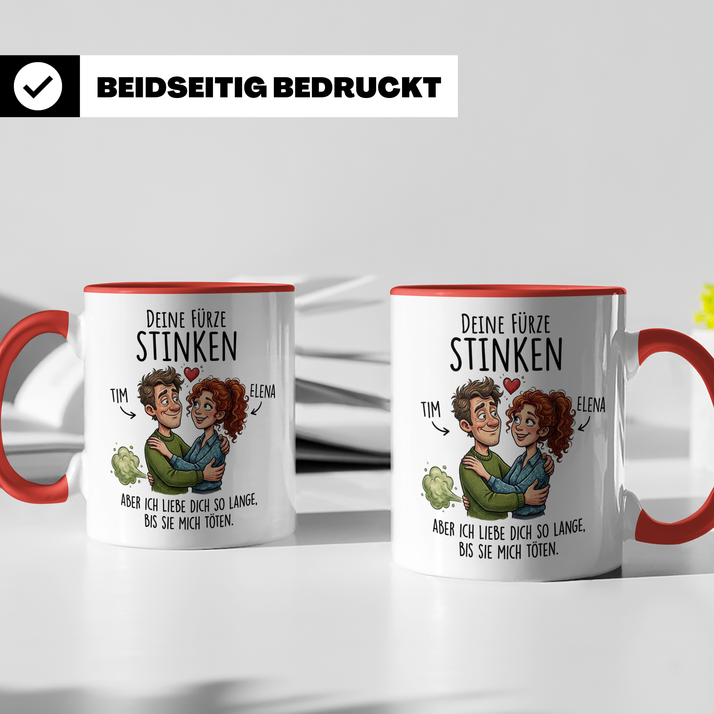 Witzige Kaffeetasse Partner personalisiert - Humor Geschenk Valentinstag Jahrestag
