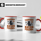 Kaffeetasse Trinknapf für Katzenpersonal - Geschenkidee für Katzenliebhaber, Katzenbesitzer, Katzeneltern, lustiges Katzen Motiv