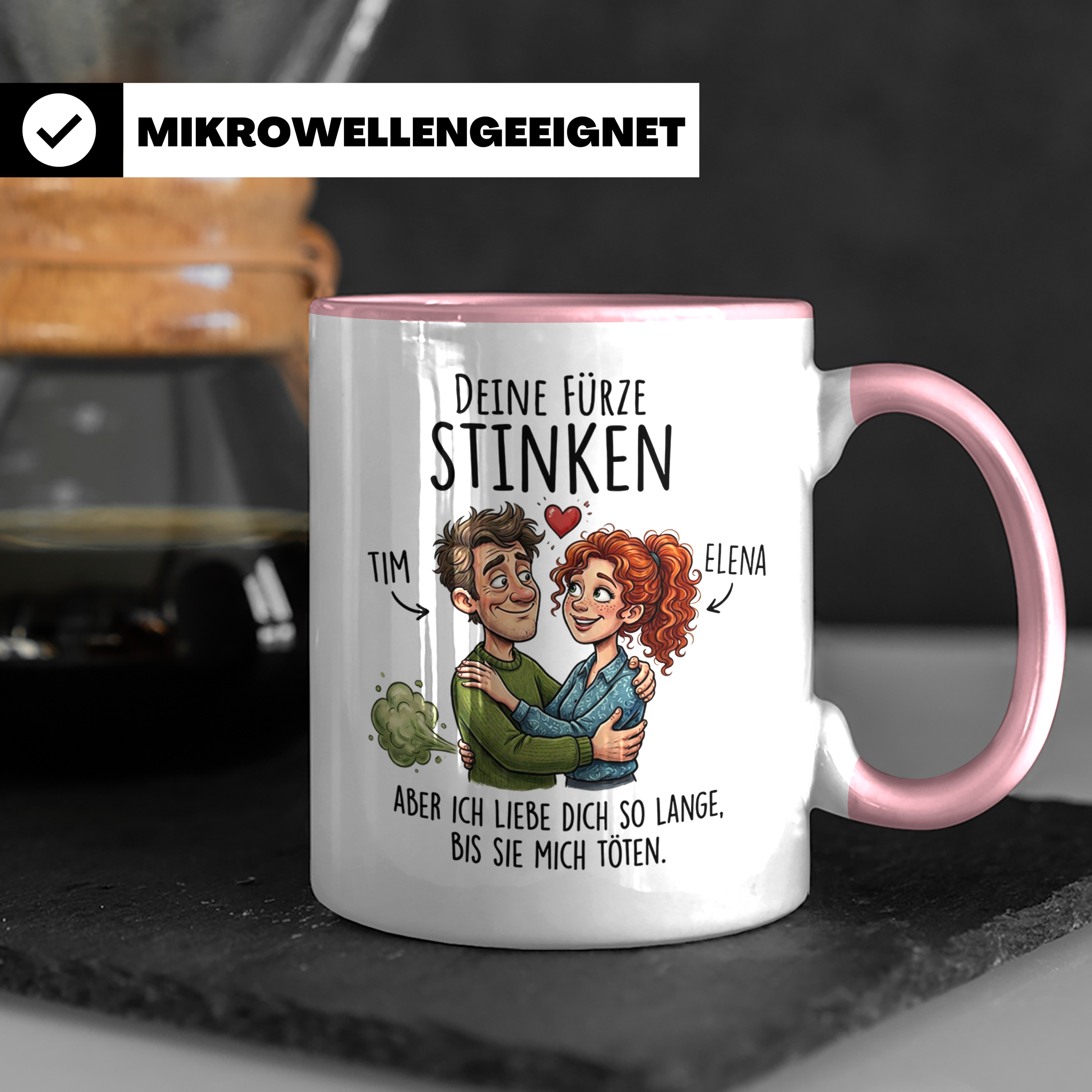 Lustige Tasse mit Namen Paar - Geschenk für Freund Freundin Beziehung Humor