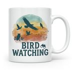 Vogelbeobachtung Tasse mit Fernglas, Geschenk für Ornitholog – Weiß [farbe:weiß]