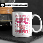 Vegetarier Tasse mit Spruch 'Ich esse nichts was pupst', lus – Weiß [farbe:weiß]
