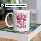 Vegetarier Tasse mit Spruch 'Ich esse nichts was pupst', lus – Weiß [farbe:weiß]