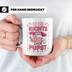Vegetarier Tasse mit Spruch 'Ich esse nichts was pupst', lus – Weiß [farbe:weiß]