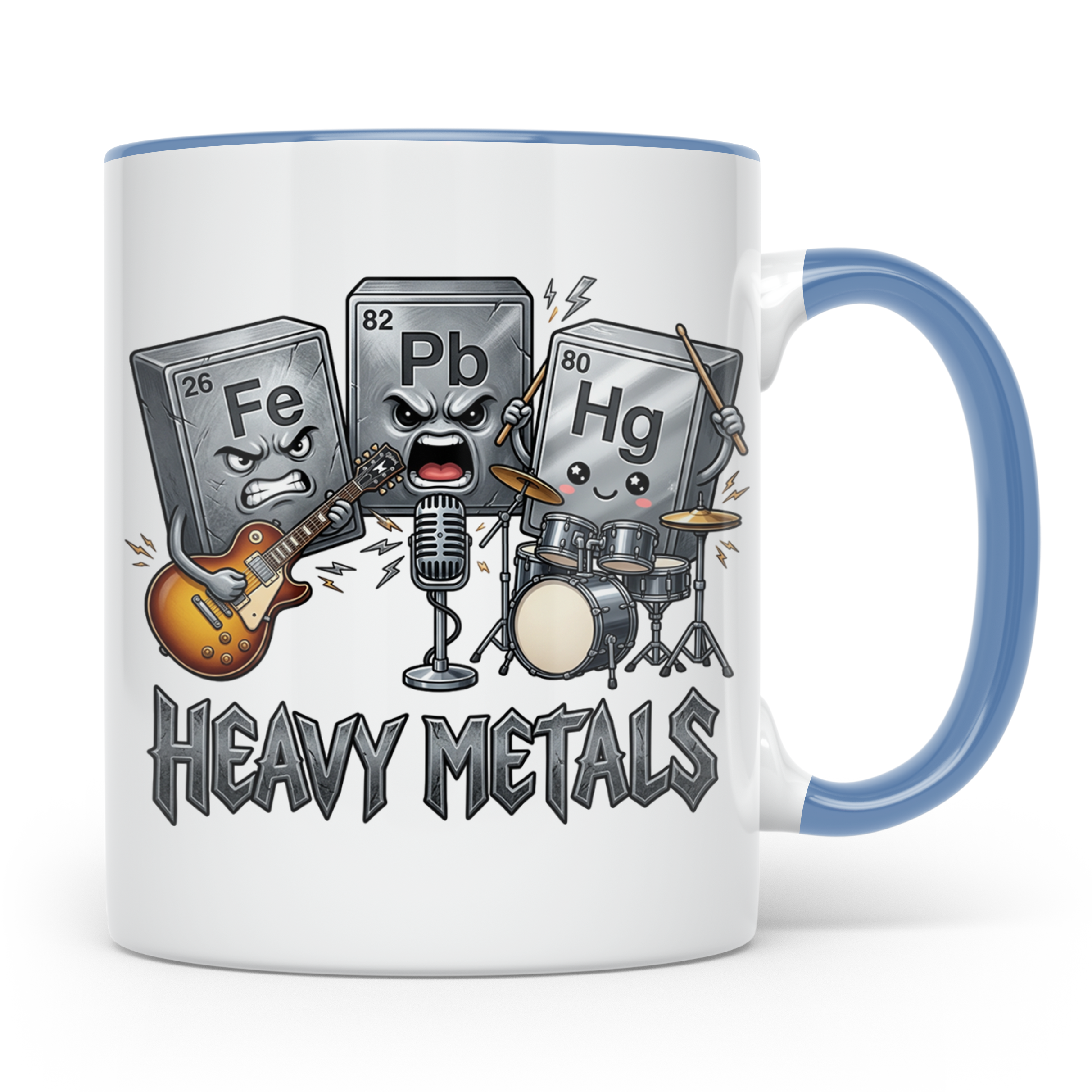 Heavy Metals Tasse Lustiges Chemie Periodensystem Wortspiel  – Blau [farbe:blau]