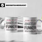 Amateurfunker Tasse mit Spruch 100 MW = 10^(-1) W | Geschenk – Weiß [farbe:weiß]