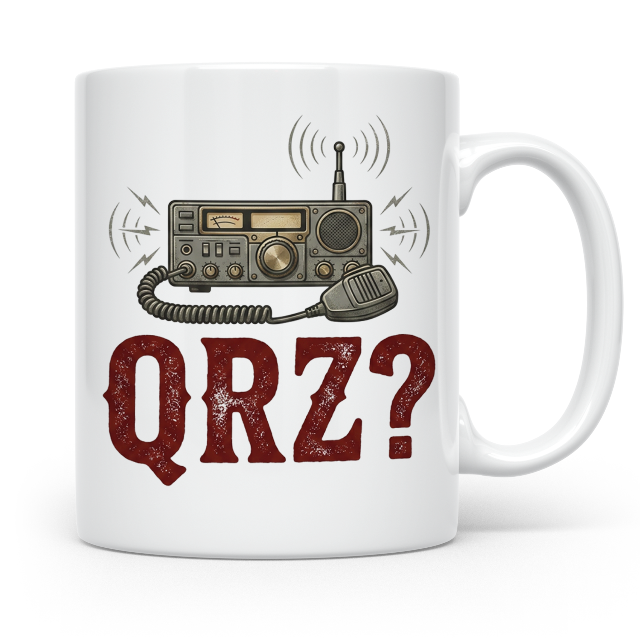 Amateurfunk Tasse QRZ? Funkgerät Motiv, Geschenk für Funkama – Weiß [farbe:weiß]