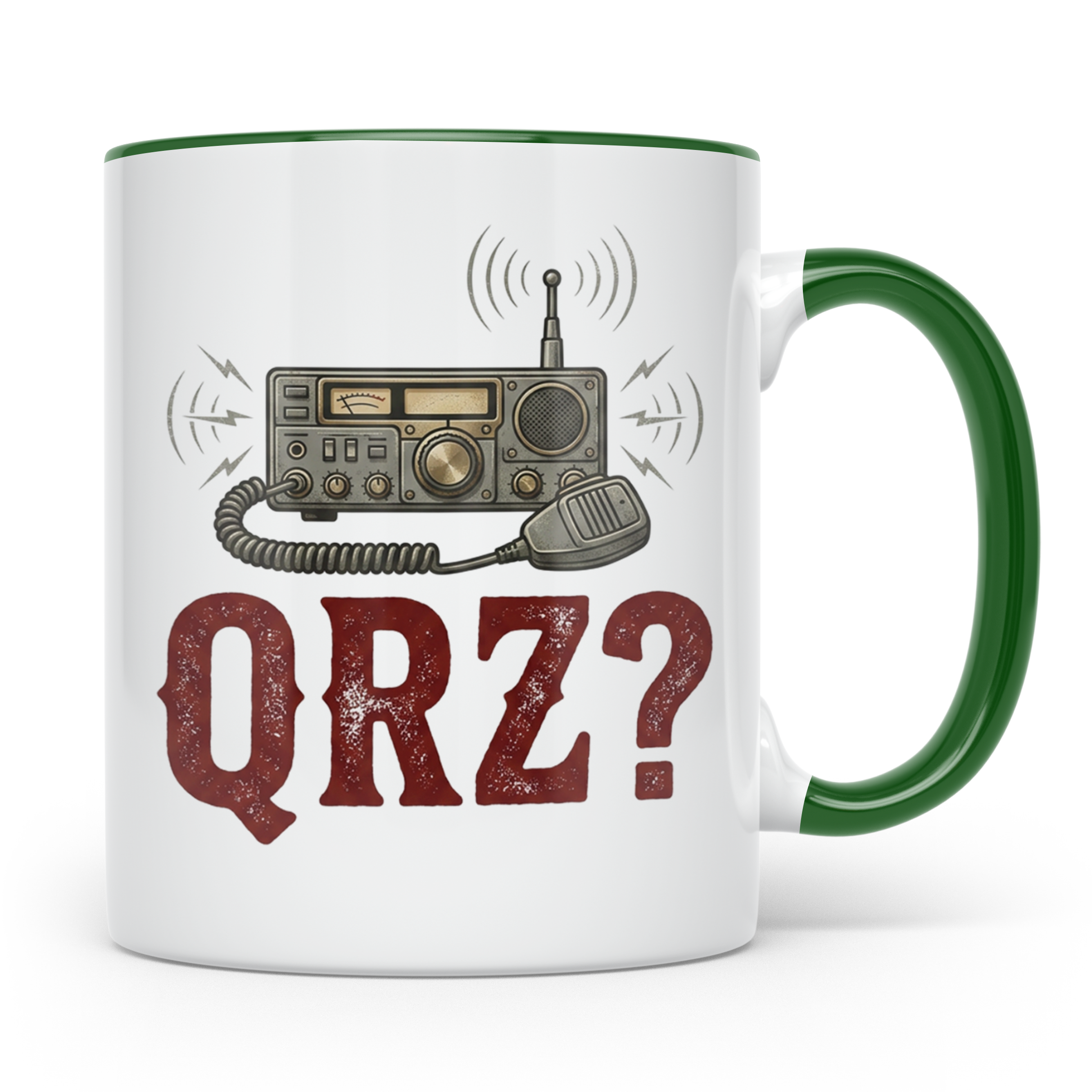 Amateurfunk Tasse QRZ? Funkgerät Motiv, Geschenk für Funkama – Grün [farbe:grün]