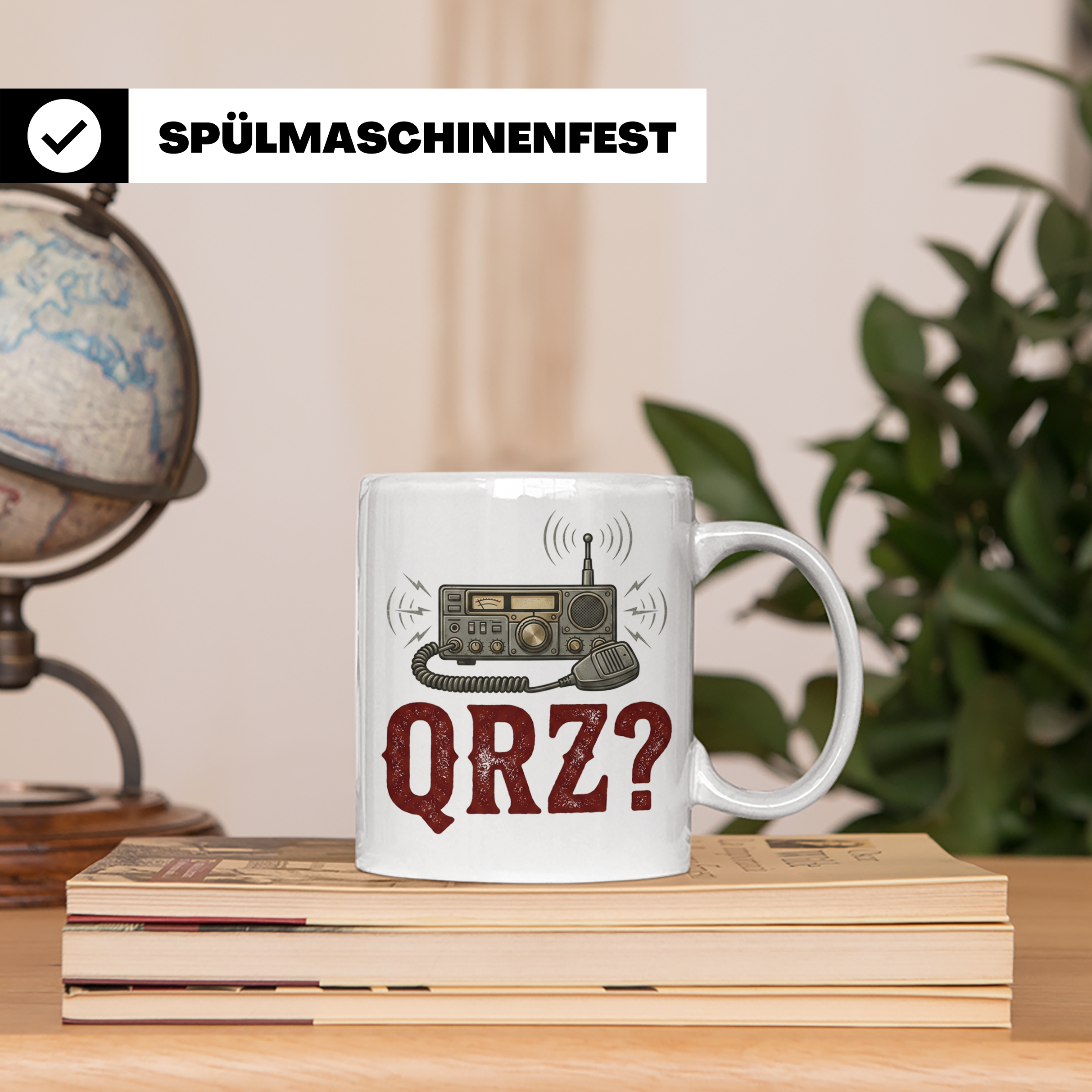 Amateurfunk Tasse QRZ? Funkgerät Motiv, Geschenk für Funkama – Weiß [farbe:weiß]