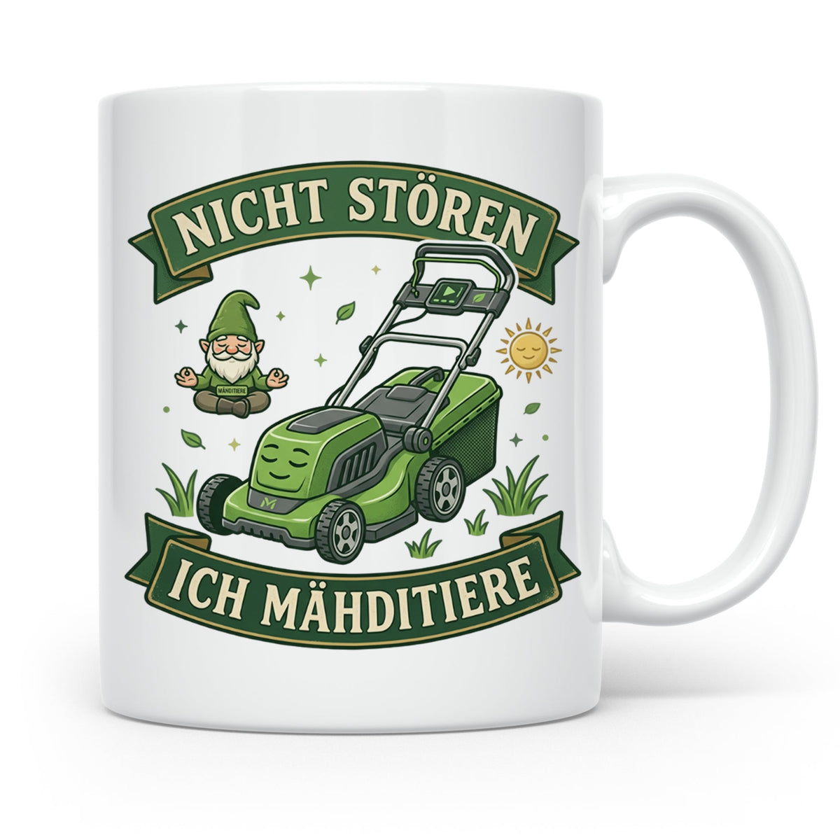 Ich Mähditiere Tasse lustig für Gärtner & Männer | Rasenmähe – Weiß [farbe:weiß]