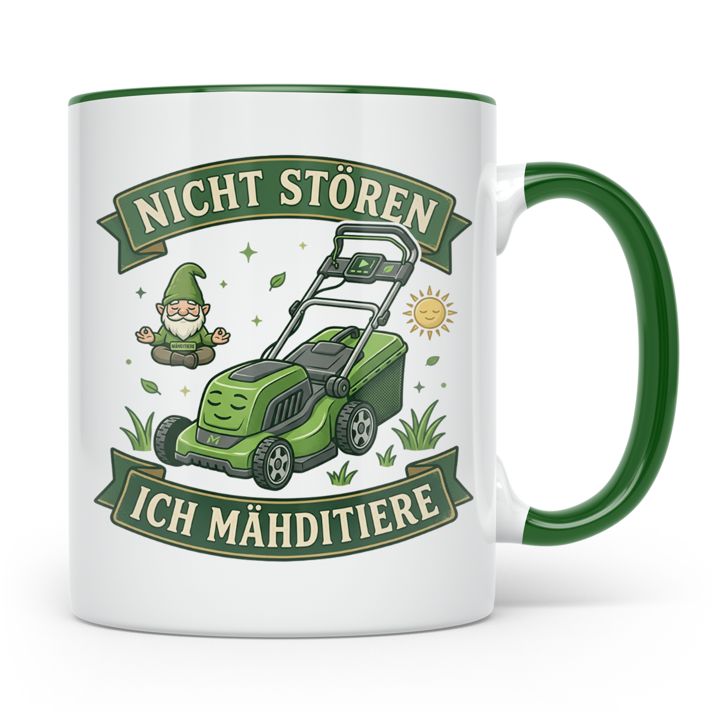 Ich Mähditiere Tasse lustig für Gärtner & Männer | Rasenmähe – Grün [farbe:grün]