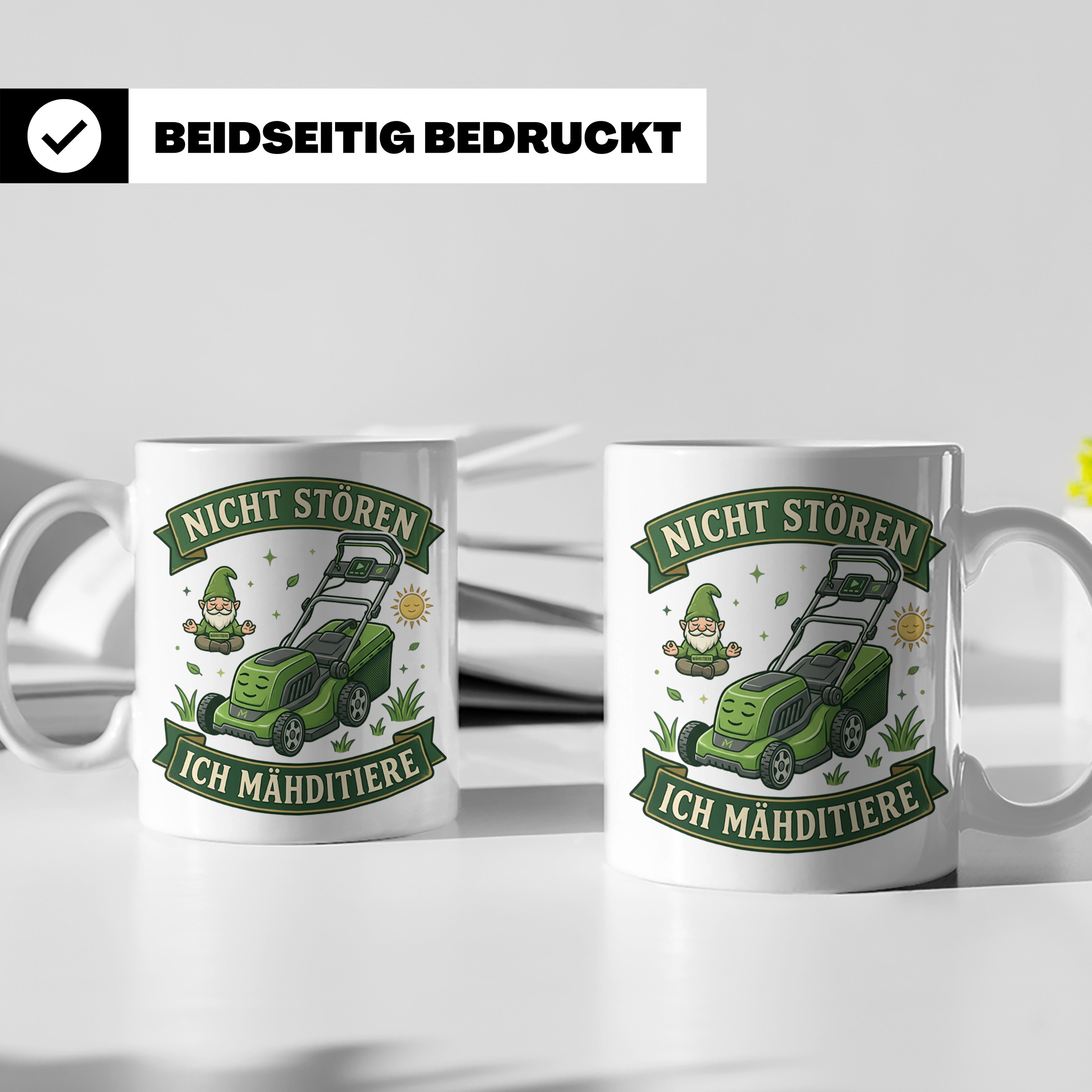 Ich Mähditiere Tasse lustig für Gärtner & Männer | Rasenmähe – Weiß [farbe:weiß]