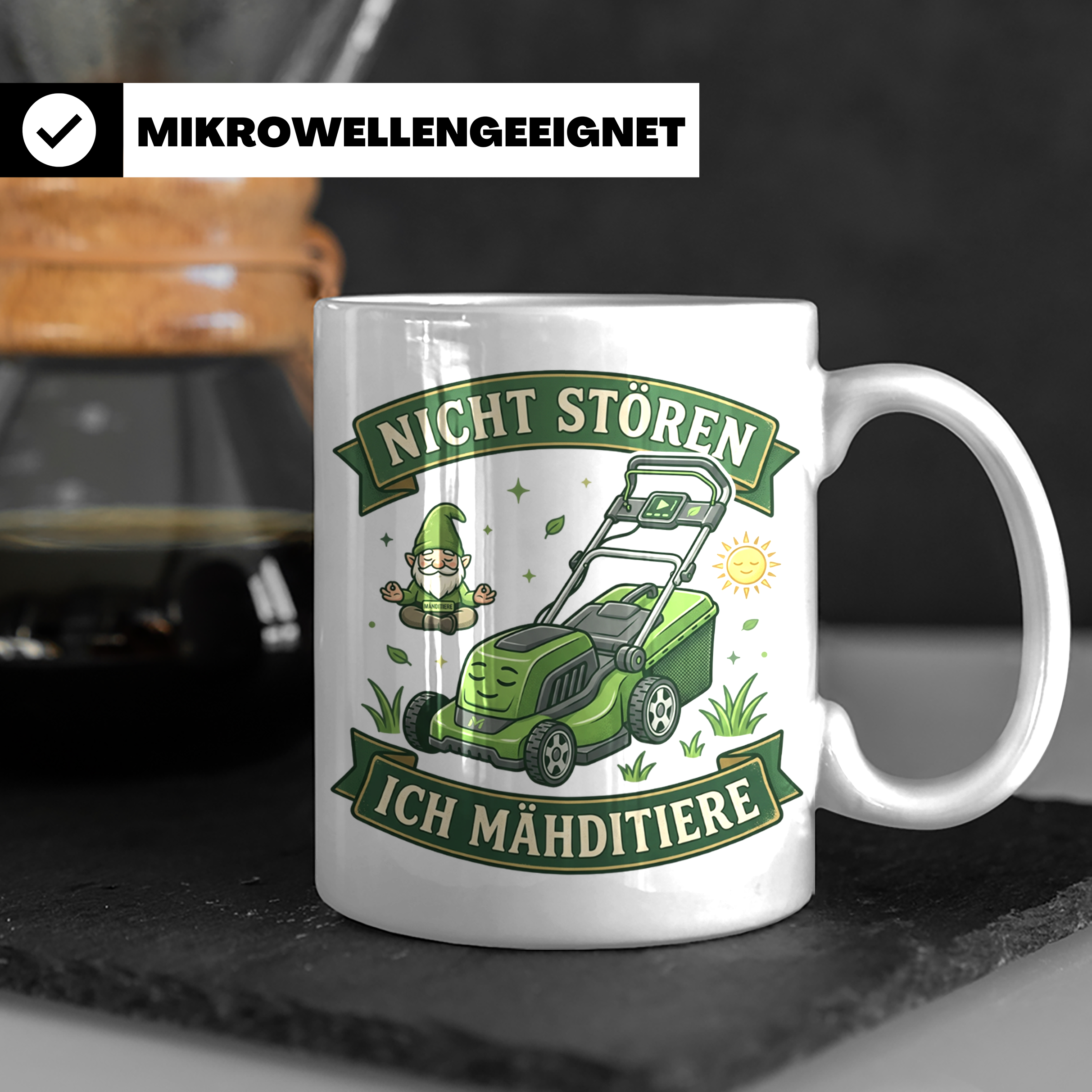 Ich Mähditiere Tasse lustig für Gärtner & Männer | Rasenmähe – Weiß [farbe:weiß]