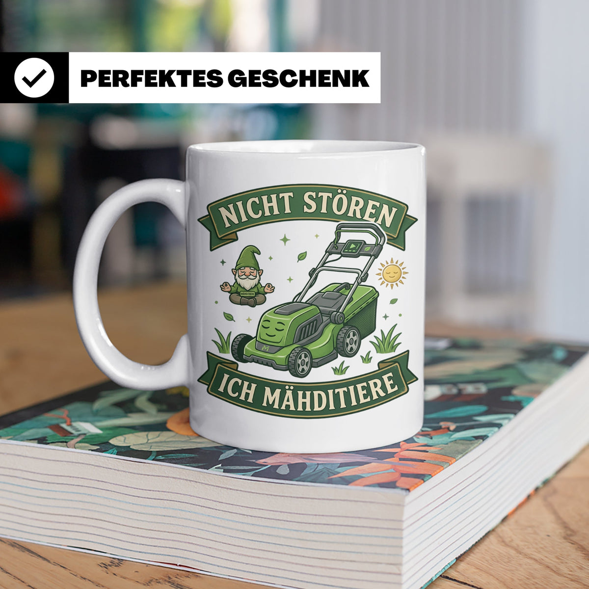 Ich Mähditiere Tasse lustig für Gärtner & Männer | Rasenmähe – Weiß [farbe:weiß]