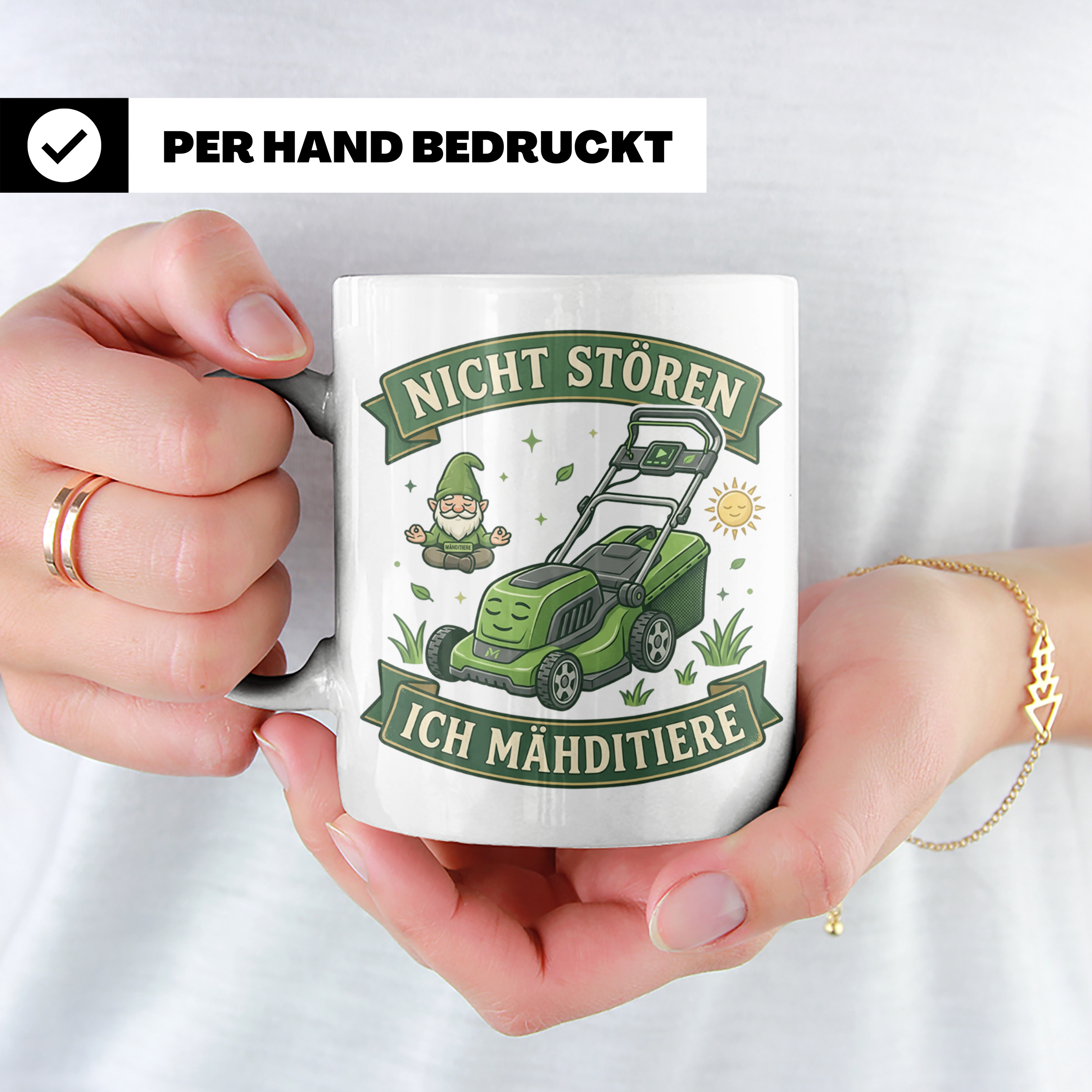 Ich Mähditiere Tasse lustig für Gärtner & Männer | Rasenmähe – Weiß [farbe:weiß]