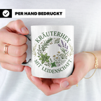 Kräuterhexe Tasse mit Heilkräuter Motiv, Geschenk für Garten – Weiß [farbe:weiß]