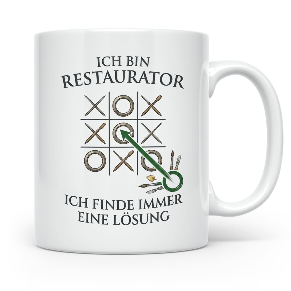 Restaurator Tasse mit Spruch 'Ich finde immer eine Lösung' K – Weiß [farbe:weiß]