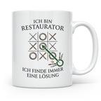 Restaurator Tasse mit Spruch 'Ich finde immer eine Lösung' K – Weiß [farbe:weiß]