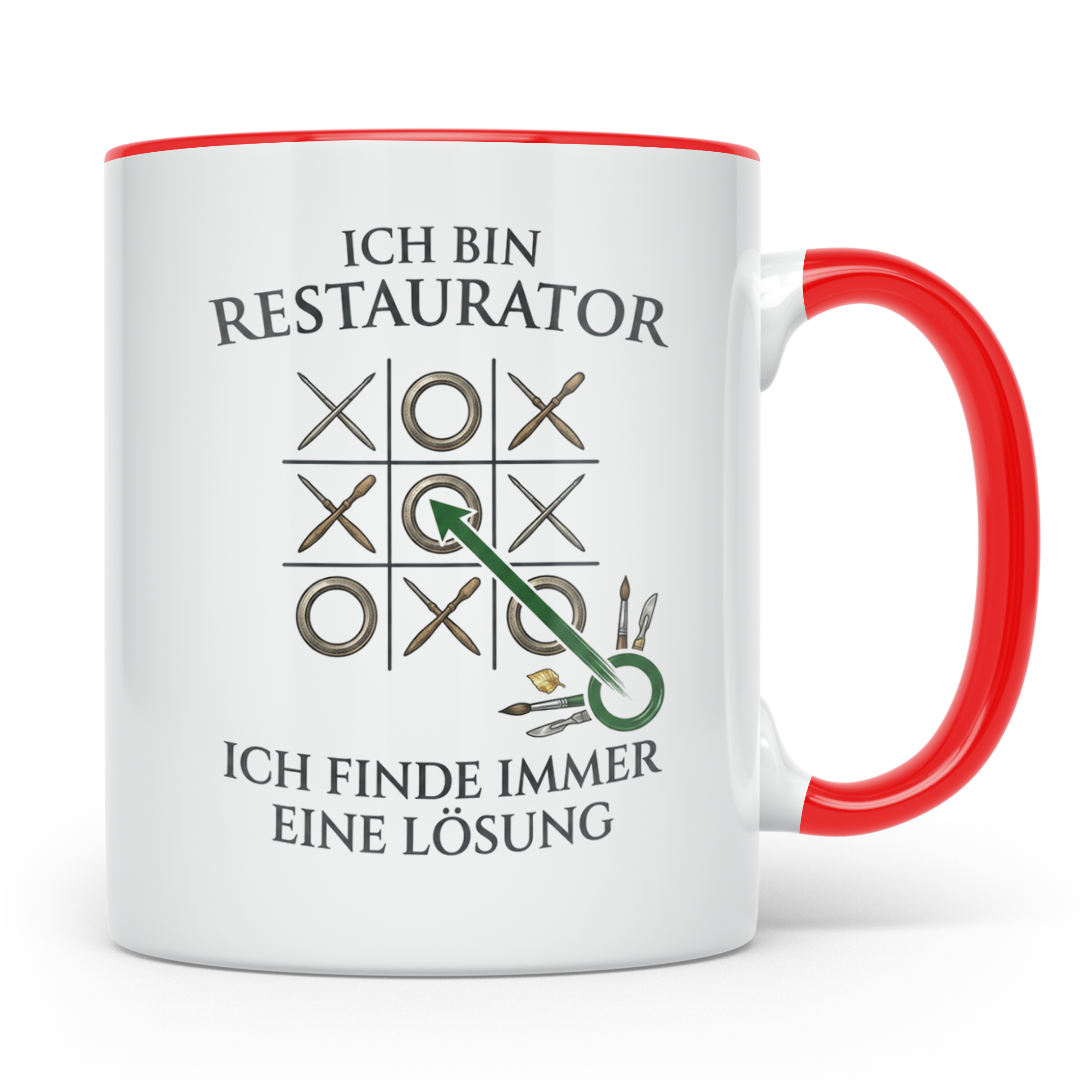 Restaurator Tasse mit Spruch 'Ich finde immer eine Lösung' K – Rot [farbe:rot]