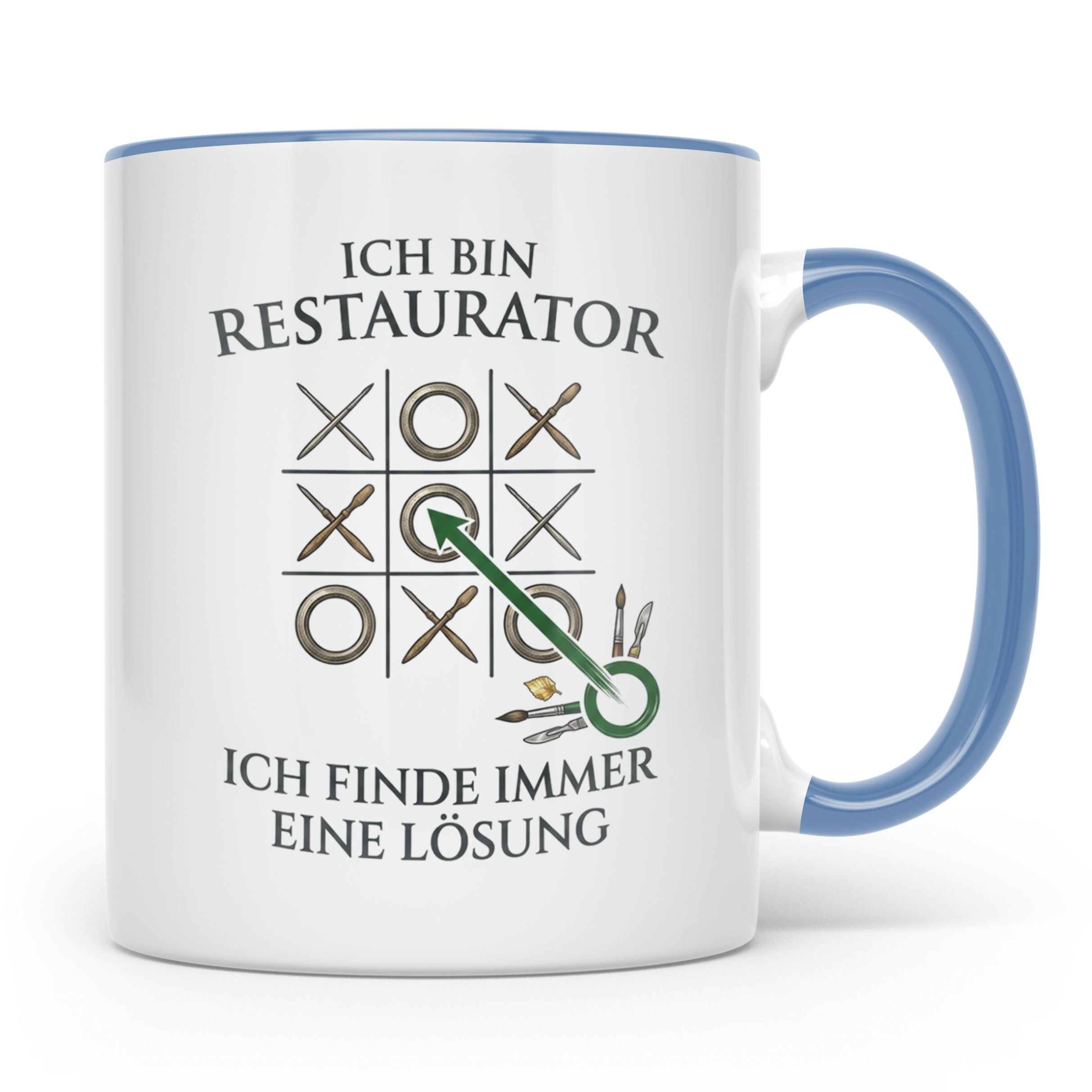 Restaurator Tasse mit Spruch 'Ich finde immer eine Lösung' K – Blau [farbe:blau]
