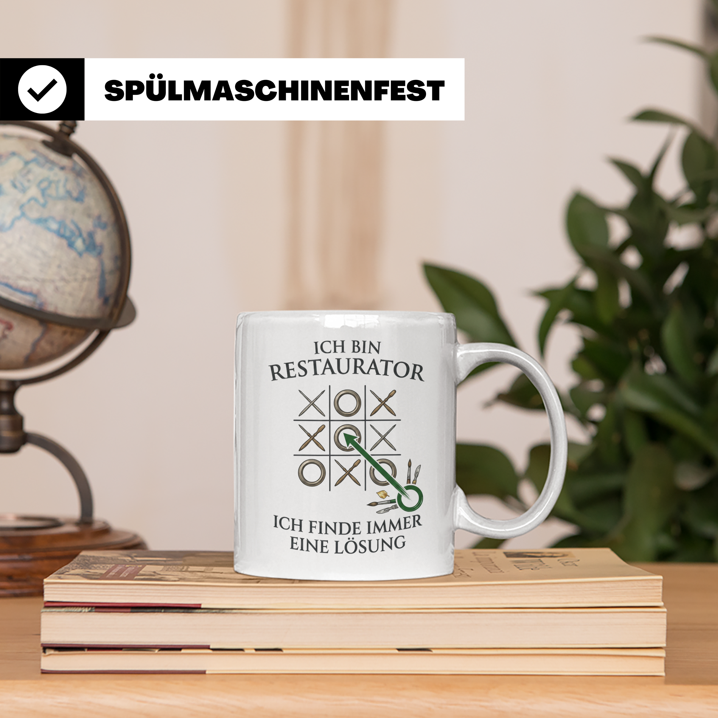 Restaurator Tasse mit Spruch 'Ich finde immer eine Lösung' K – Weiß [farbe:weiß]