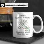 Restaurator Tasse mit Spruch 'Ich finde immer eine Lösung' K – Weiß [farbe:weiß]