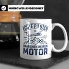 Segelflieger Tasse mit Spruch Echte Piloten brauchen keinen  – Weiß [farbe:weiß]