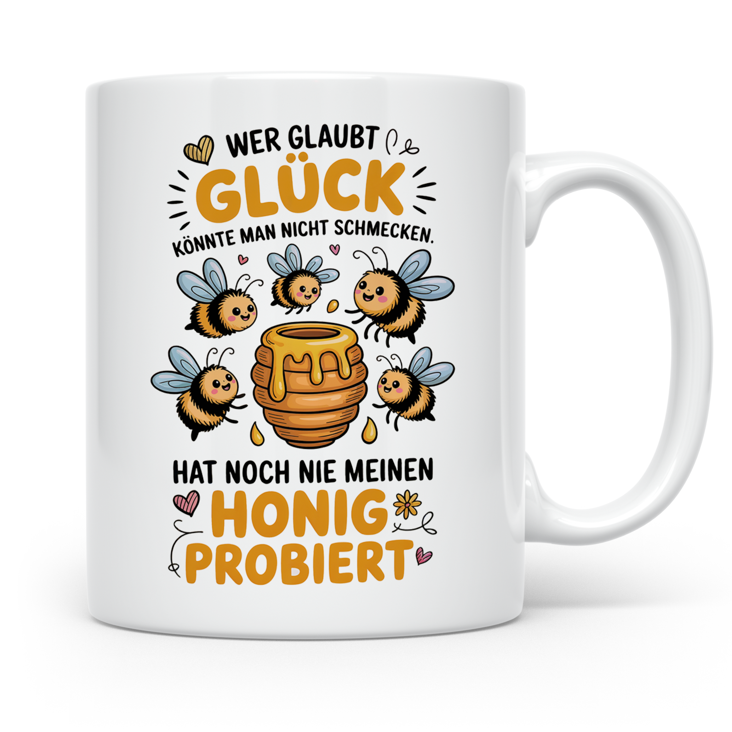 Honig Bienen Tasse Imker Spruch Geschenkidee - Wer mein Honig probiert hat, kennt Glück! Lustiges Imkergeschenk für Männer & Frauen