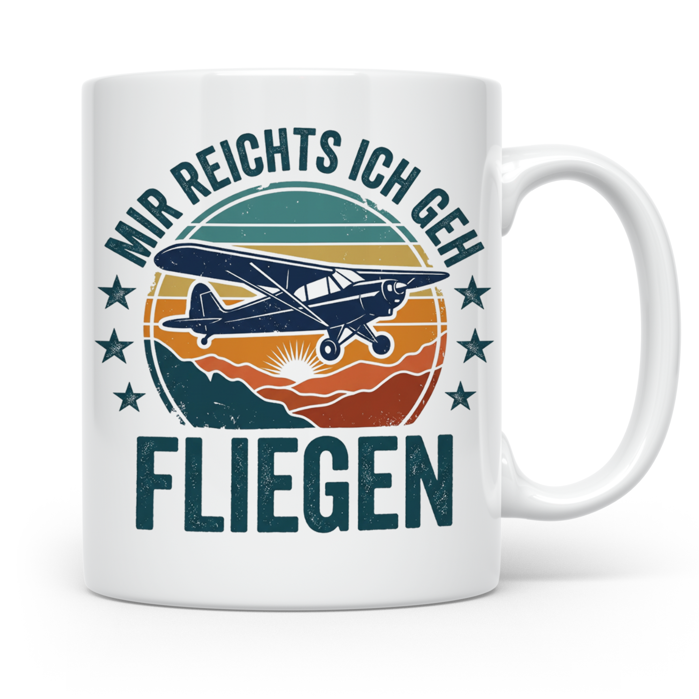 Piloten Tasse mit Spruch 'Mir reichts ich geh fliegen' | Ges – Weiß [farbe:weiß]