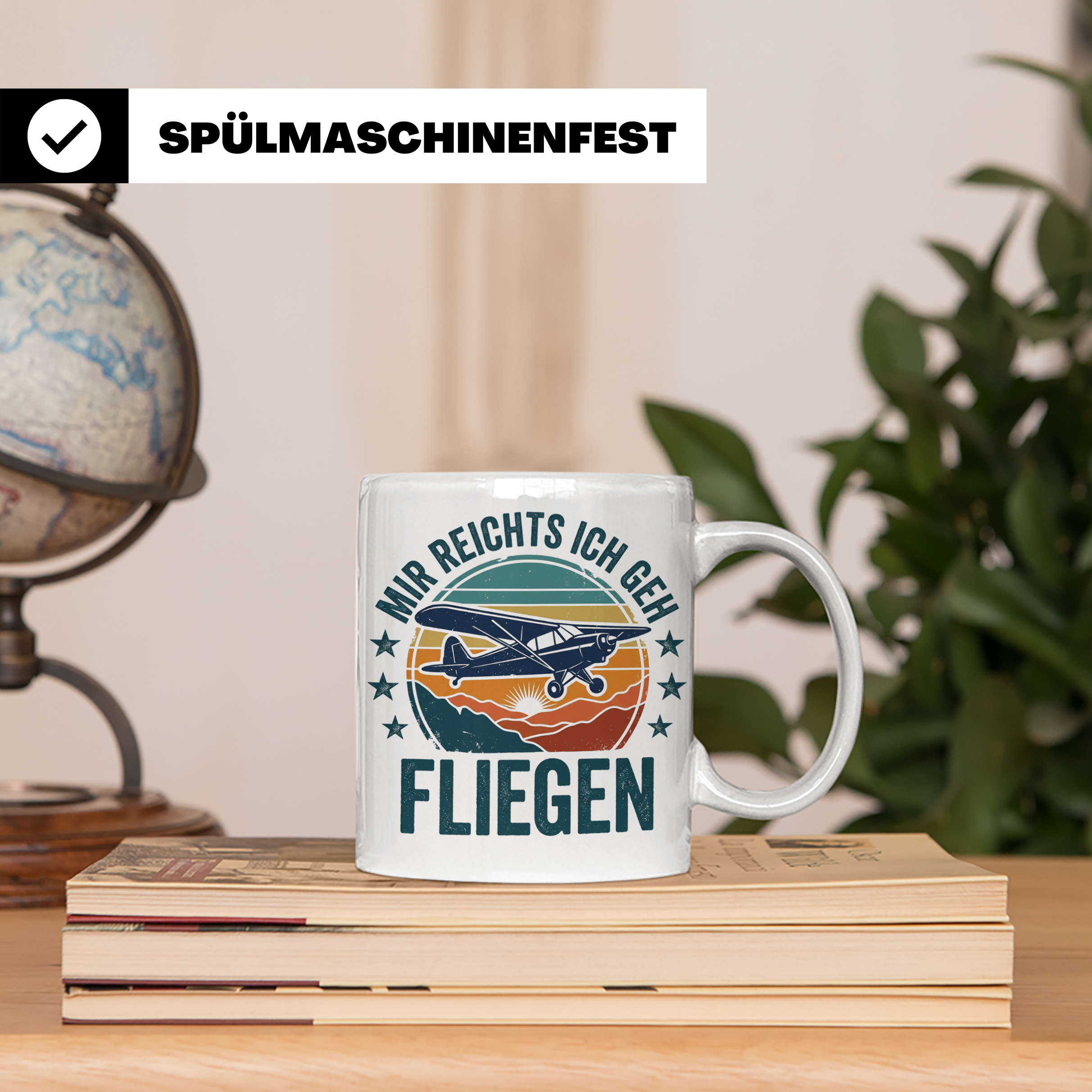 Piloten Tasse mit Spruch 'Mir reichts ich geh fliegen' | Ges – Weiß [farbe:weiß]