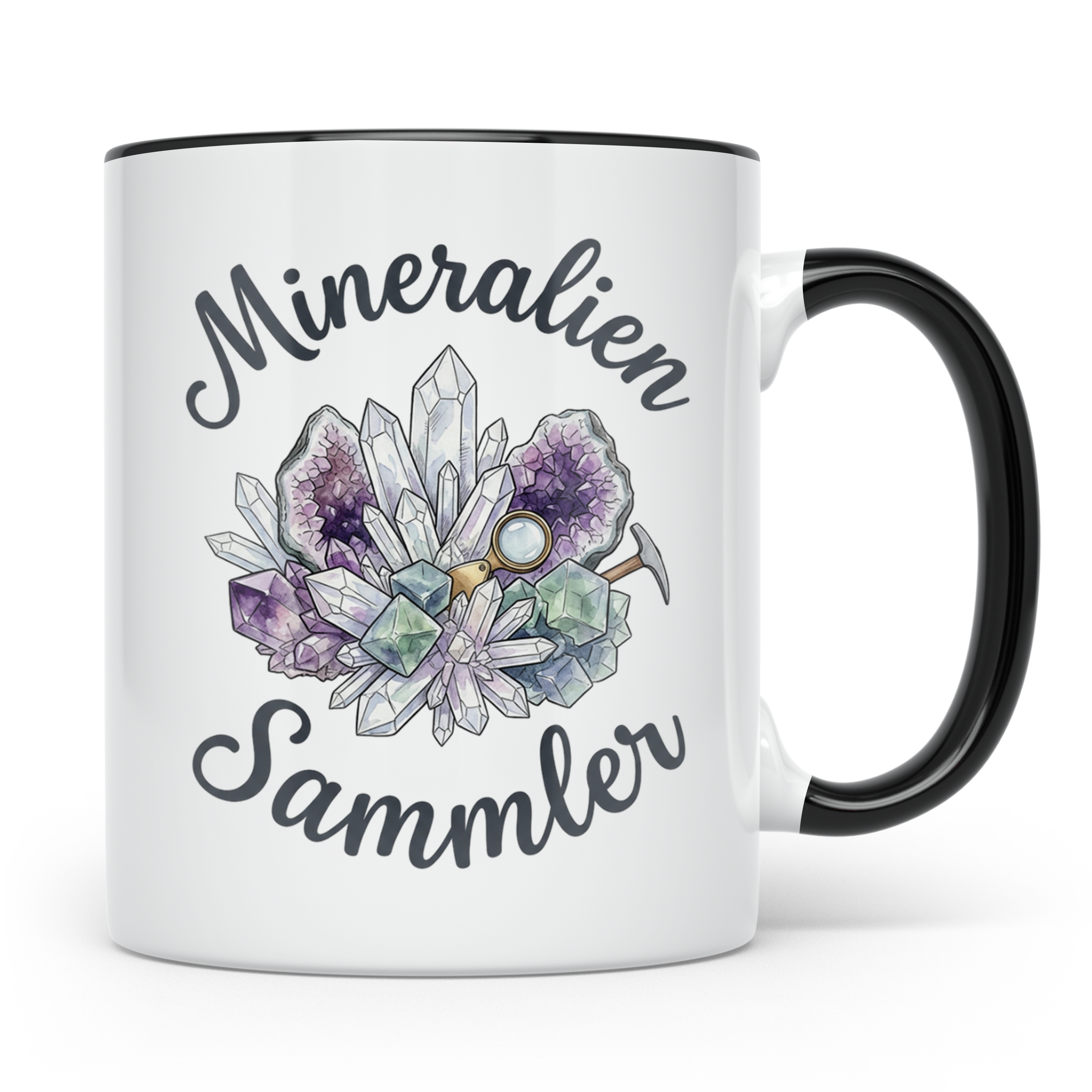 Mineralien Sammler Tasse für Geologen & Steine Sammler | Kaf – Schwarz [farbe:schwarz]