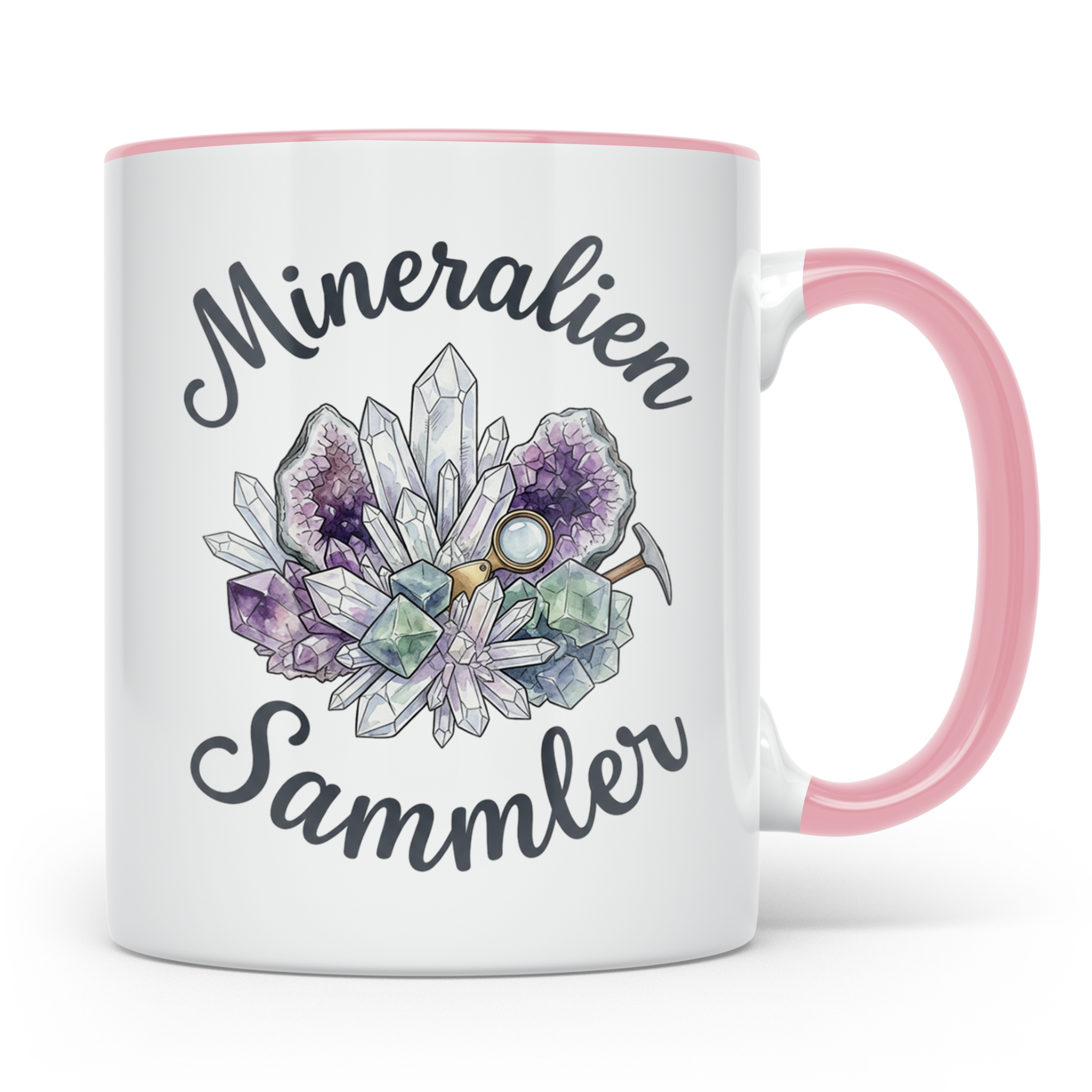 Mineralien Sammler Tasse für Geologen & Steine Sammler | Kaf – Rosa [farbe:rosa]