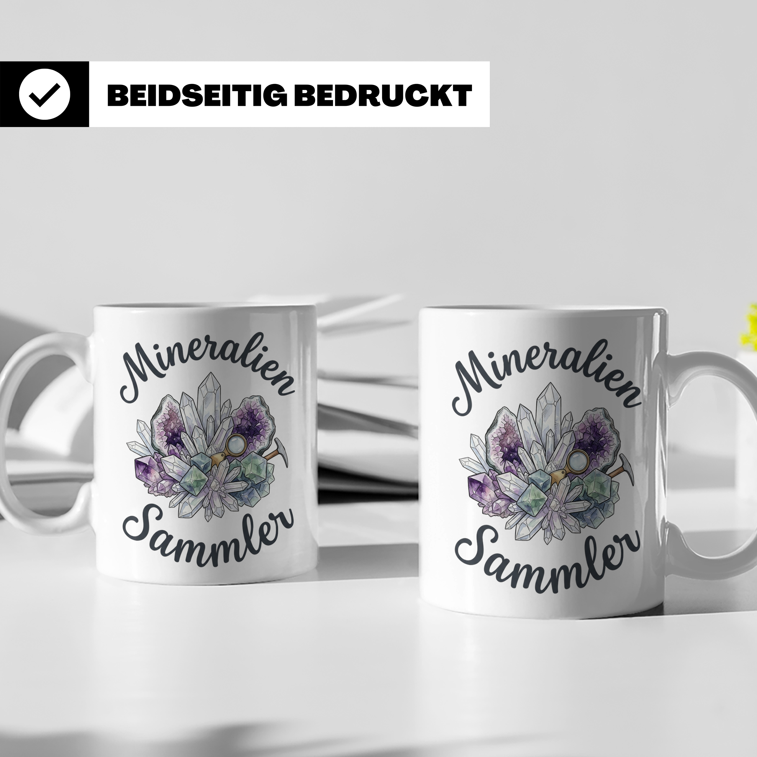 Mineralien Sammler Tasse für Geologen & Steine Sammler | Kaf – Weiß [farbe:weiß]